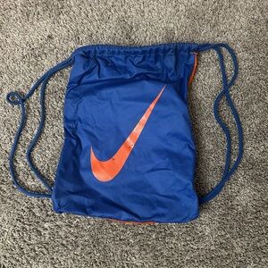 Nike Blue and Orange Drawstring Bag